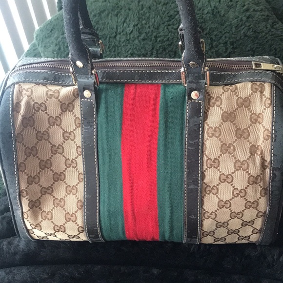 ♥️Woman’sVintage Gucci Boston Canvas Bag *FIRM PRICE* - Picture 8 of 15